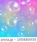 カラフル背景のしゃぼん玉イラスト カラフル背景のしゃぼん玉イラスト 100880930