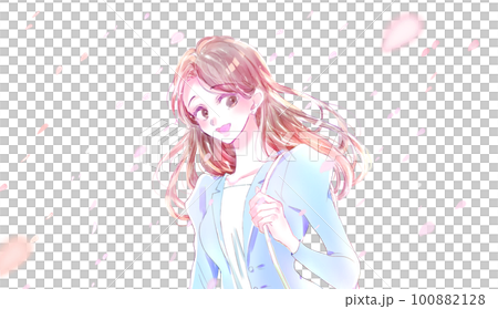 The image of a shining woman Business person Sakurafubuki 100882128