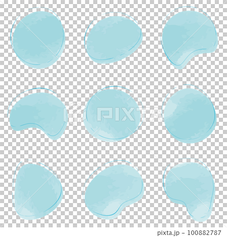 ゆるいフレームセット 抽象的 シェイプ 水彩 水彩風 手書き ゆるいフレームセット 抽象的 シェイプ 水彩 水彩風 手書き 100882787