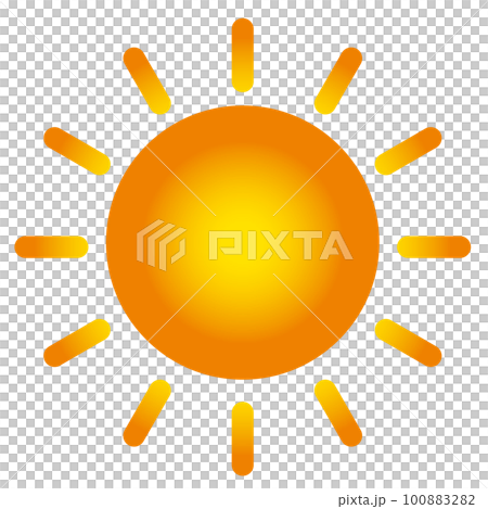 Simple sun illustration orange gradation Simple sun illustration orange gradation 100883282