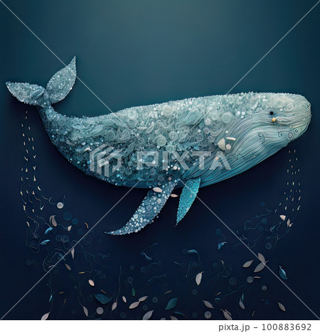 AI generated Whale made of garbage and plastic AI generated Whale made of garbage and plastic 100883692