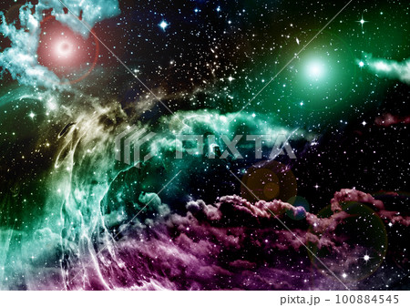 galaxy in a free space. 3D rendering 100884545