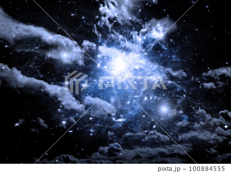 galaxy in a free space. 3D rendering 100884555