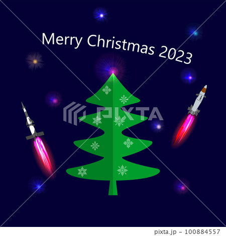 Merry Christmas 2023 Tree Greeting 100884557