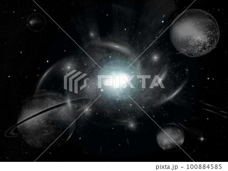 galaxy in a free space. 3D rendering 100884585