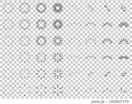 Illustration material: Simple sunburst, starburst, vector, sun symbol 100885379