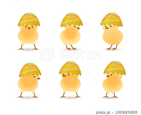 Chicks in broken line easter eggs top set Chicks in broken line easter eggs top set 100885800