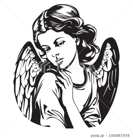 girl angel mascot logo ,hand drawn illustration. Suitable For Logo, Wallpaper, Banner, Background, Card, Book Illustration, T-Shirt Design, Sticker, Cover, etc girl angel mascot logo ,hand drawn illustration. Suitable For Logo, Wallpaper, Banner, Background, Card, Book Illustration, T-Shirt Design, Sticker, Cover, etc 100885956