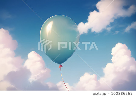 青空に浮かぶ風船 イラスト 100886265