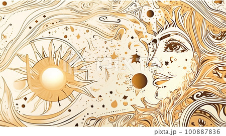 esoteric illustration, fortune telling predictions.Generative AI 100887836