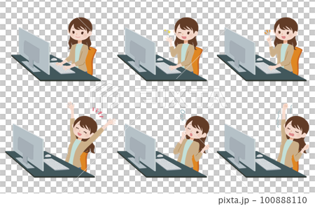 案頭工作女性便服套裝 100888110