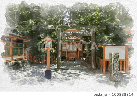 水彩画風 新宮 熊野速玉大社 新宮神社 和歌山県新宮市 水彩画風 新宮 熊野速玉大社 新宮神社 和歌山県新宮市 100888314