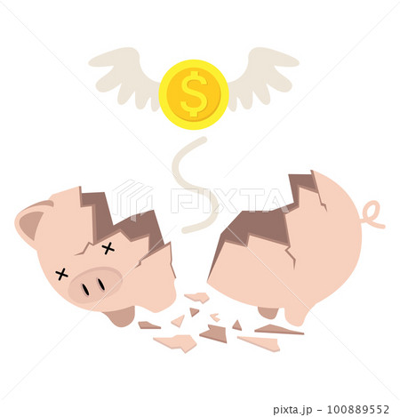 Broken Piggy bank money savings concept of growth vector 100889552