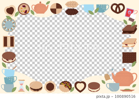 Tea time framed postcard 100890516