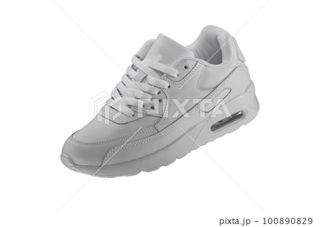 Sport shoes. White sneaker on a white background. 100890829