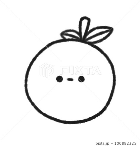 Hand-drawn Line Cute Orange, Cute fruit character design in doodle style Hand-drawn Line Cute Orange, Cute fruit character design in doodle style 100892325