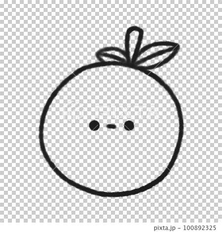 Hand-drawn Line Cute Orange, Cute fruit character design in doodle style Hand-drawn Line Cute Orange, Cute fruit character design in doodle style 100892325