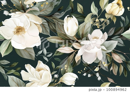 illustration of flowers and leaves 100894962