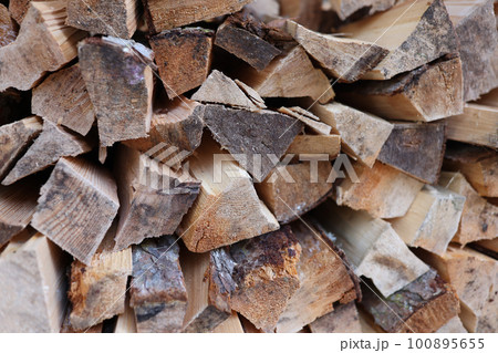 Pile of dry chopped firewood for fireplace as background Pile of dry chopped firewood for fireplace as background 100895655
