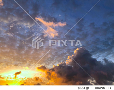 『ハワイ』3月、春の日の出の風景 100896113