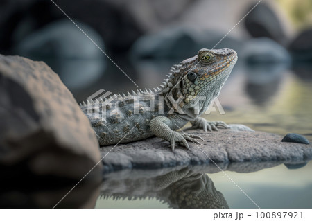 水辺のトカゲ 100897921