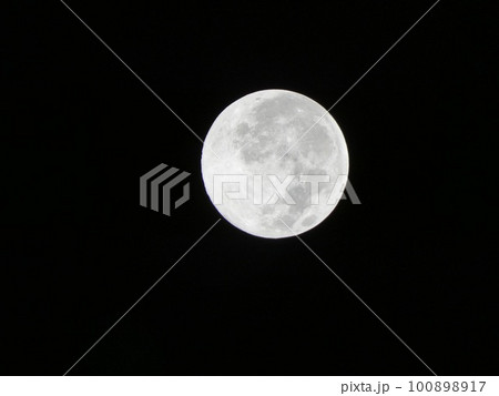 白い月：月の左下に余白【2023.03】 100898917