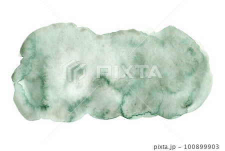 Abstract pale green watercolor free shape stain. Delicate light watercolor greenish grey textured blob for banner decoration, background, stamp Abstract pale green watercolor free shape stain. Delicate light watercolor greenish grey textured blob for banner decoration, background, stamp 100899903