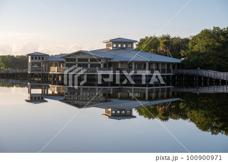 Green Cay Nature Center visitor pavilion in Boynton Beach, Florida. Green Cay Nature Center visitor pavilion in Boynton Beach, Florida. 100900971