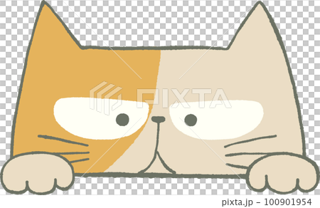 Illustration of a cute cat peeking Illustration of a cute cat peeking 100901954