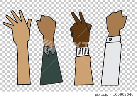 people raising hands that are different Ethnicity, gender, age and skin color people raising hands that are different Ethnicity, gender, age and skin color 100902046
