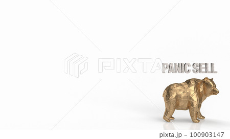 The Bear and Panic sell text for Business Crisis concept 3d rendering The Bear and Panic sell text for Business Crisis concept 3d rendering 100903147