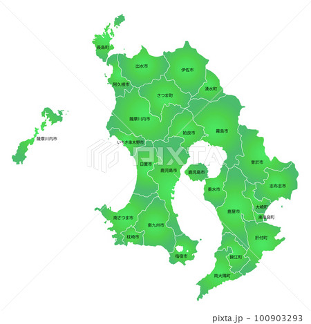 鹿児島県と市町村地図
