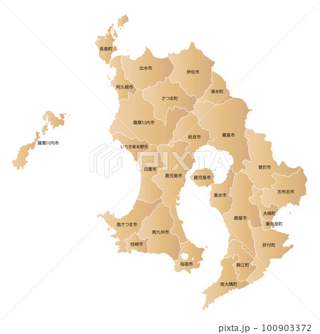 鹿児島県と市町村地図