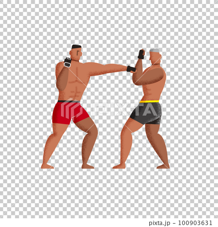 総合格闘技 MMA　パンチする男性のイラスト 100903631