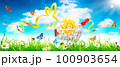 Funny Easter bunny. Happy Easter holiday concept. 100903654