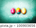 Beautiful Easter background with colorful Easter eggs 100903656