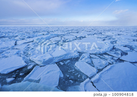 【北海道】網走 海面を覆い尽くす流氷 【北海道】網走 海面を覆い尽くす流氷 100904818