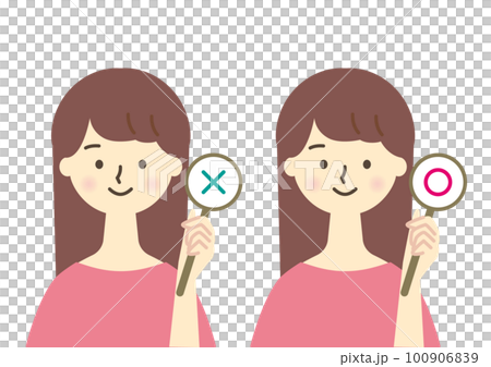 マルを持つ女性 バツを持つ女性 マルを持つ女性 バツを持つ女性 100906839