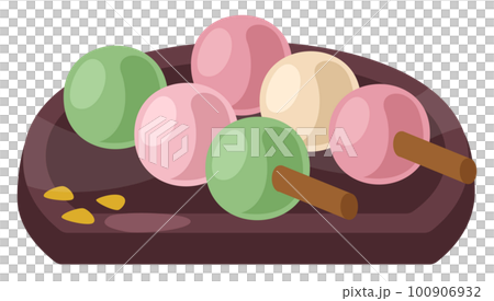 Illustration of three-meal dumplings on a plate_colon and cute simple dishes vector illustration Illustration of three-meal dumplings on a plate_colon and cute simple dishes vector illustration 100906932