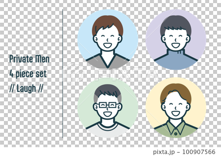爆笑している私服の男性の4点セットno.1 爆笑している私服の男性の4点セットno.1 100907566