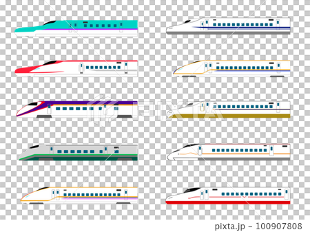 いろんな新幹線の先頭車両 100907808