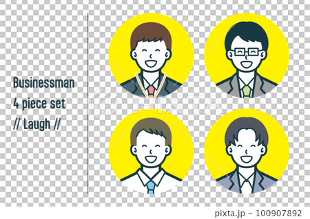 Laughing businessman 4-piece set no.1 Laughing businessman 4-piece set no.1 100907892