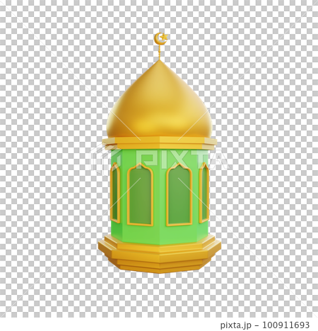 3d rendering of lantern ramadan icon 3d rendering of lantern ramadan icon 100911693