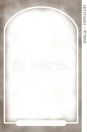 縦型長方形 ドーム型フレーム・ふんわり水彩画テクスチャ セピア イラスト素材 色違い・差分有 縦型長方形 ドーム型フレーム・ふんわり水彩画テクスチャ セピア イラスト素材 色違い・差分有 100912192