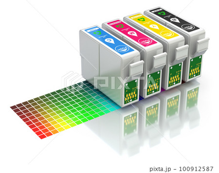 CMYK set of cartridges for ink jet printer 100912587