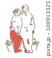 仲がいい老夫婦のイラスト 100913325