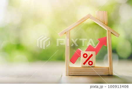 Mortgage rates business concept of investment housing real estate interest rates 3d home appraisal. planning savings money of coins to buy a home. 100913406