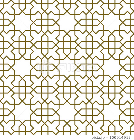 Seamless arabic geometric ornament in brown color. 100914915