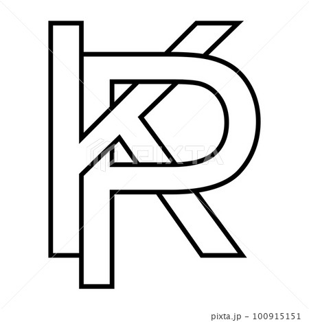 Logo sign kp pk, icon double letters logotype p k 100915151
