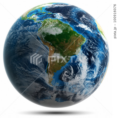 Planet Earth globe world map isolated 100916076